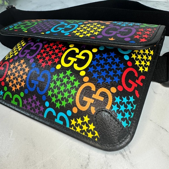 Gucci Psychedelic Belt Bag GG Supreme Monogram Crossbody Bumbag Slim Multicolor - Picture 8 of 16